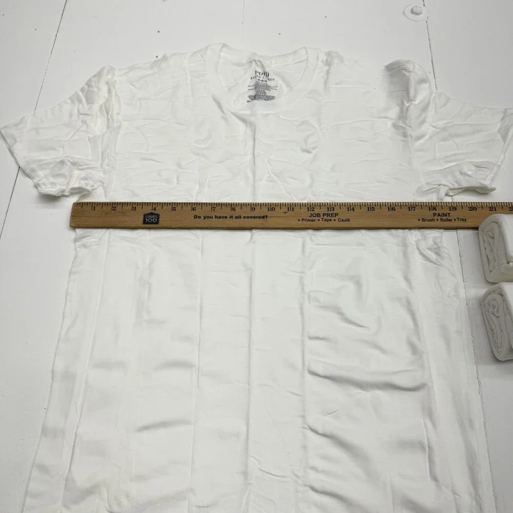 Polo Ralph Lauren T Shirt Undershirt Mens Medium White 3 Pack 4D-FLEX Stretch